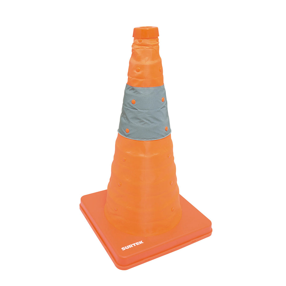 Cono de precaución plegable con banda reflejante, 45 cm Surtek 137605