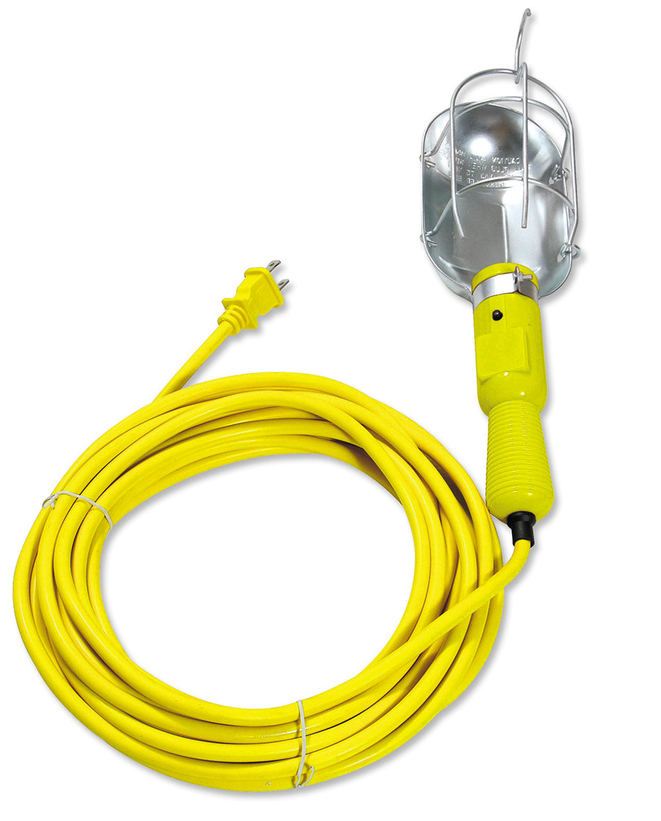 Lámpara de taller con canastilla metálica, color amarillo 15 m Surtek 136097