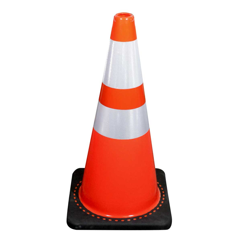 CONO PVC DE 70 CM CON BASE NEGRA Y REFLE