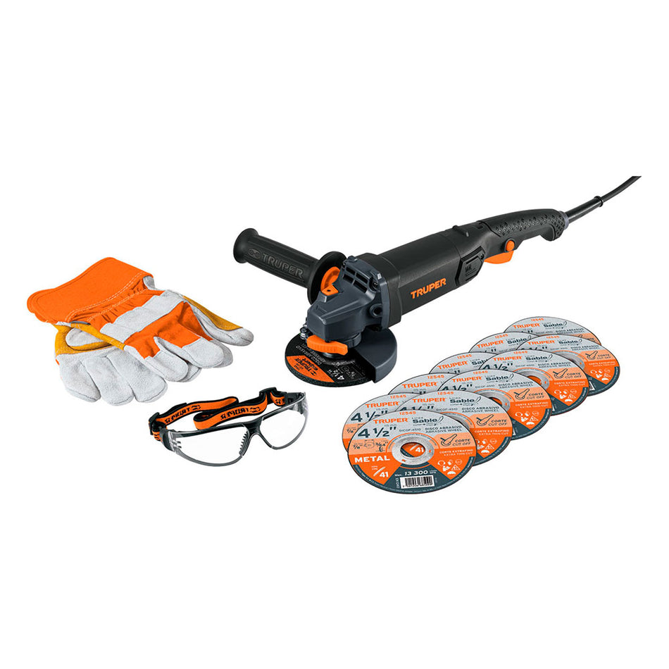 Esmeriladora 4-1/2' 950 W, discos, lente