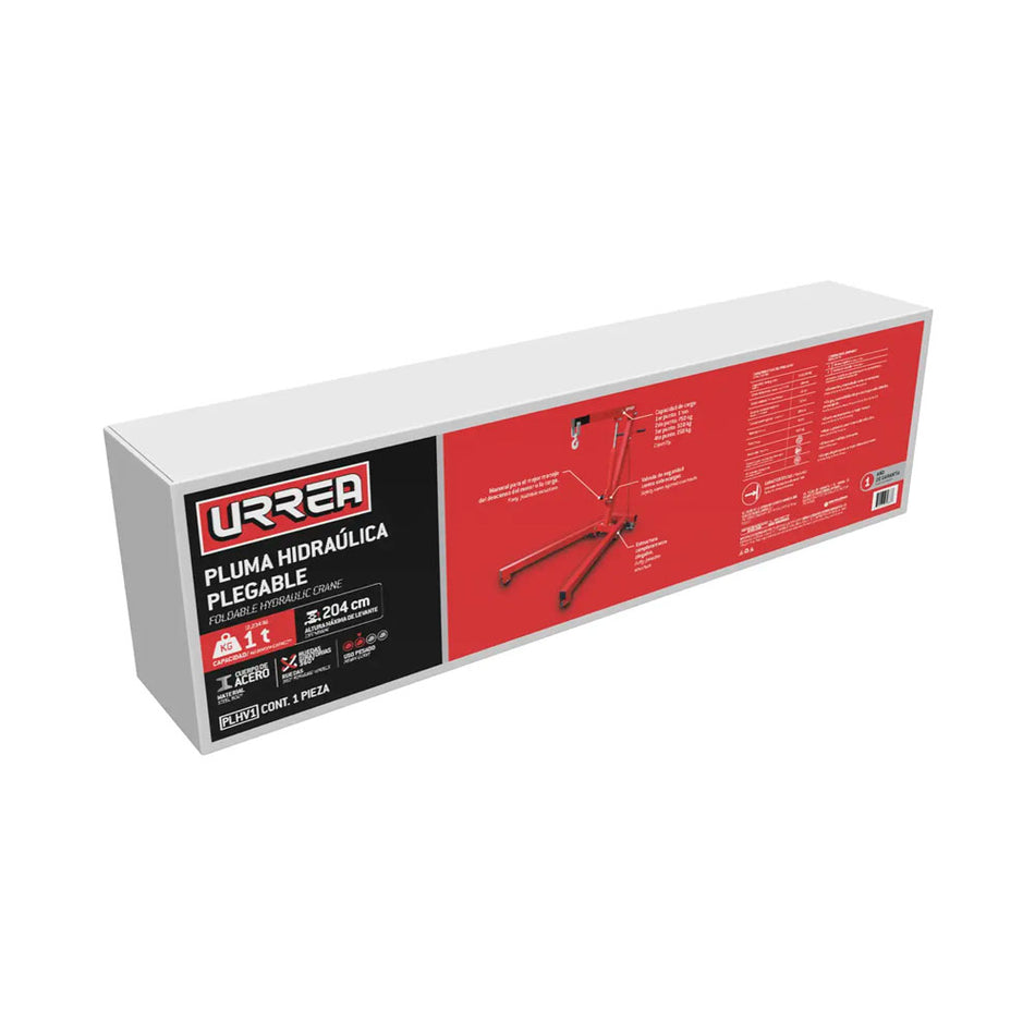Pluma hidráulica plegable con patas V, 1 ton Urrea PLHV1