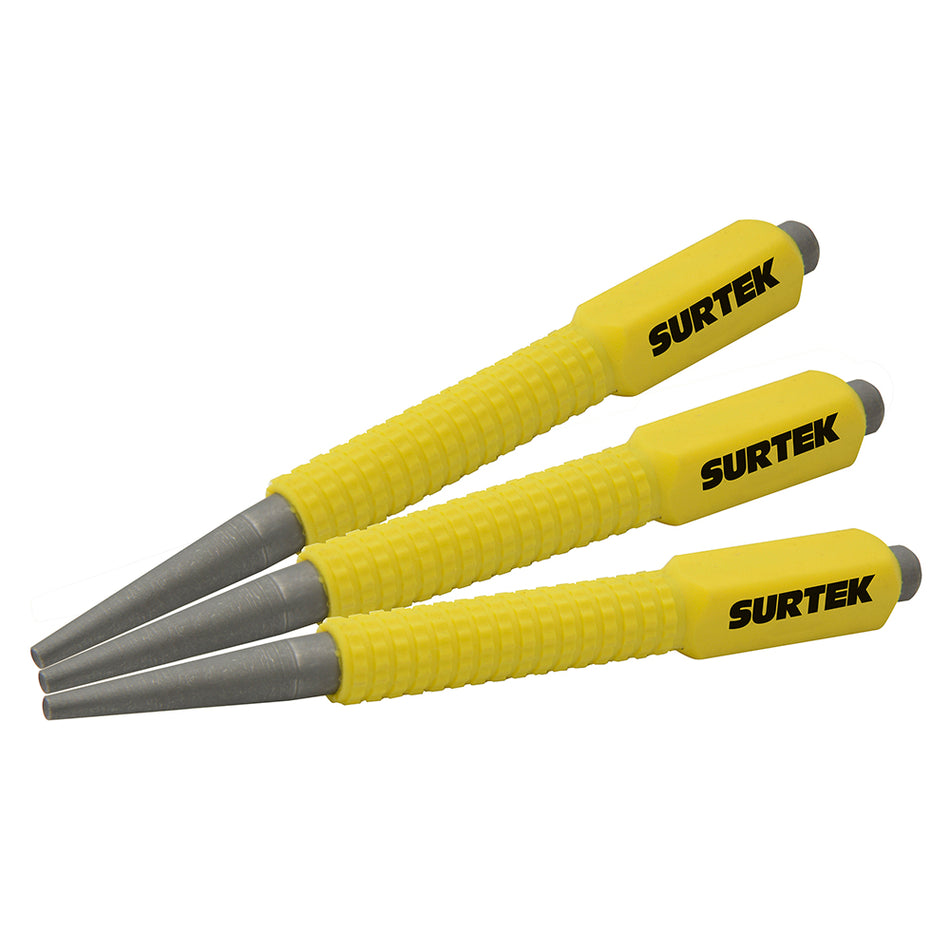 Juego de embutidores de acero con mango antiderrapante, 3 piezas Surtek 117230