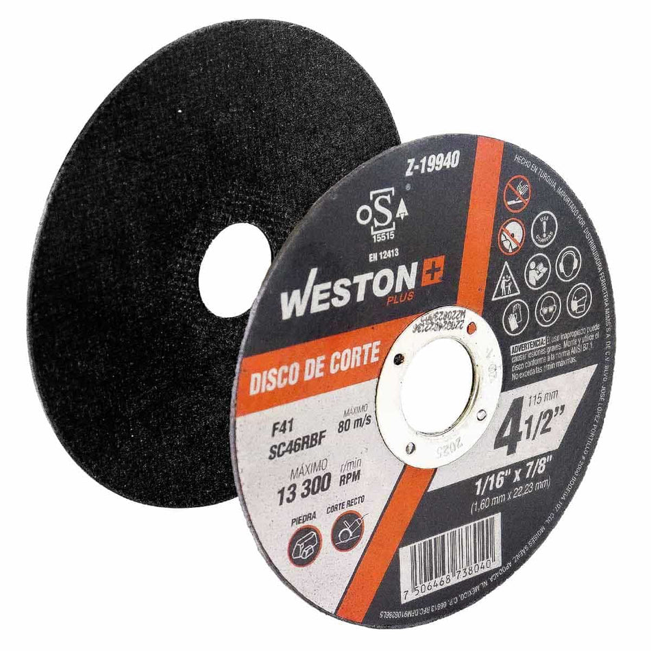 DISCO D/CORTE P/PIEDRA 4-1/2 x 1/16(1.6)