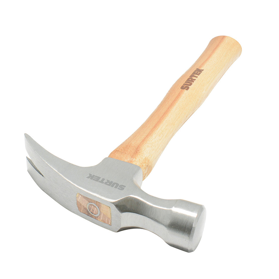Martillo de uña recta pulido con mango de madera de 14", 20 oz Surtek 420PR
