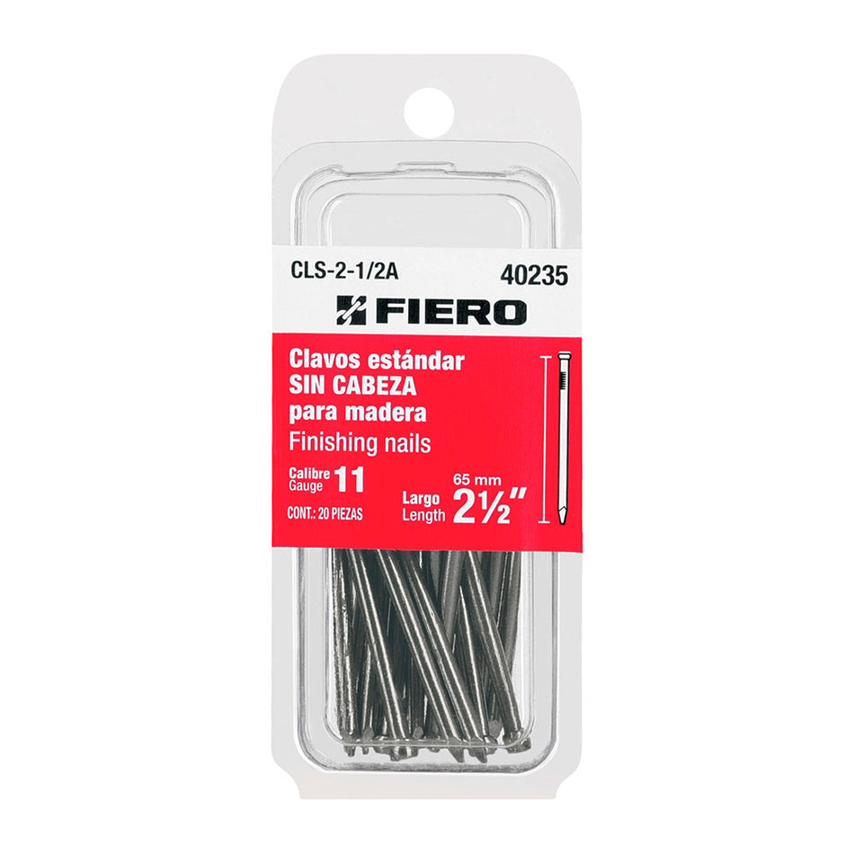 Blíster con 20 clavos estándar 2-1/2' si