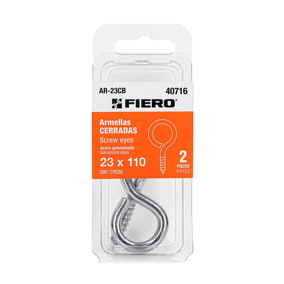 Blíster con 2 armellas cerradas de 23 x