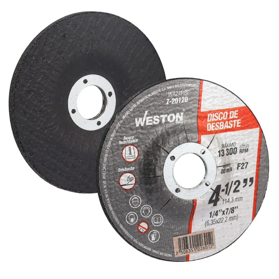 DISCO D/DESBASTE  P/INOXIDABLE 4-1/2 x 1