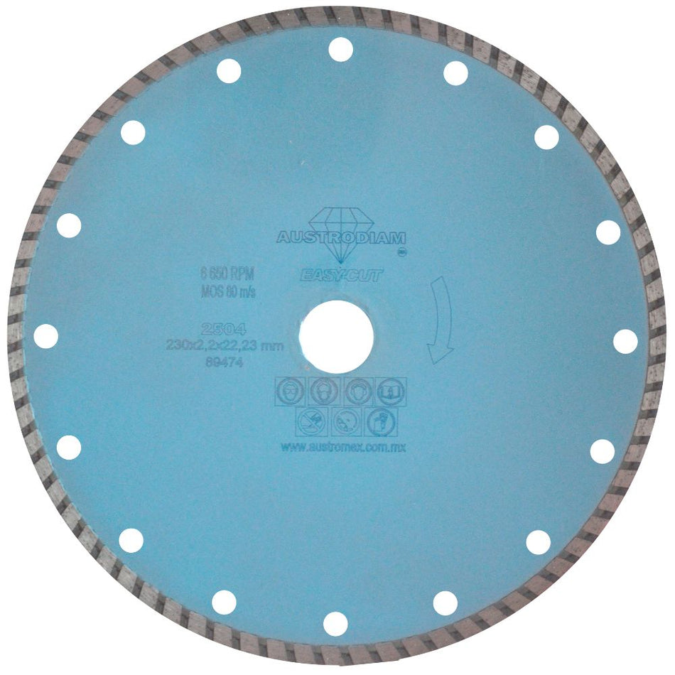 Disco de diamante de 230 x 2.5 x 22.23 m