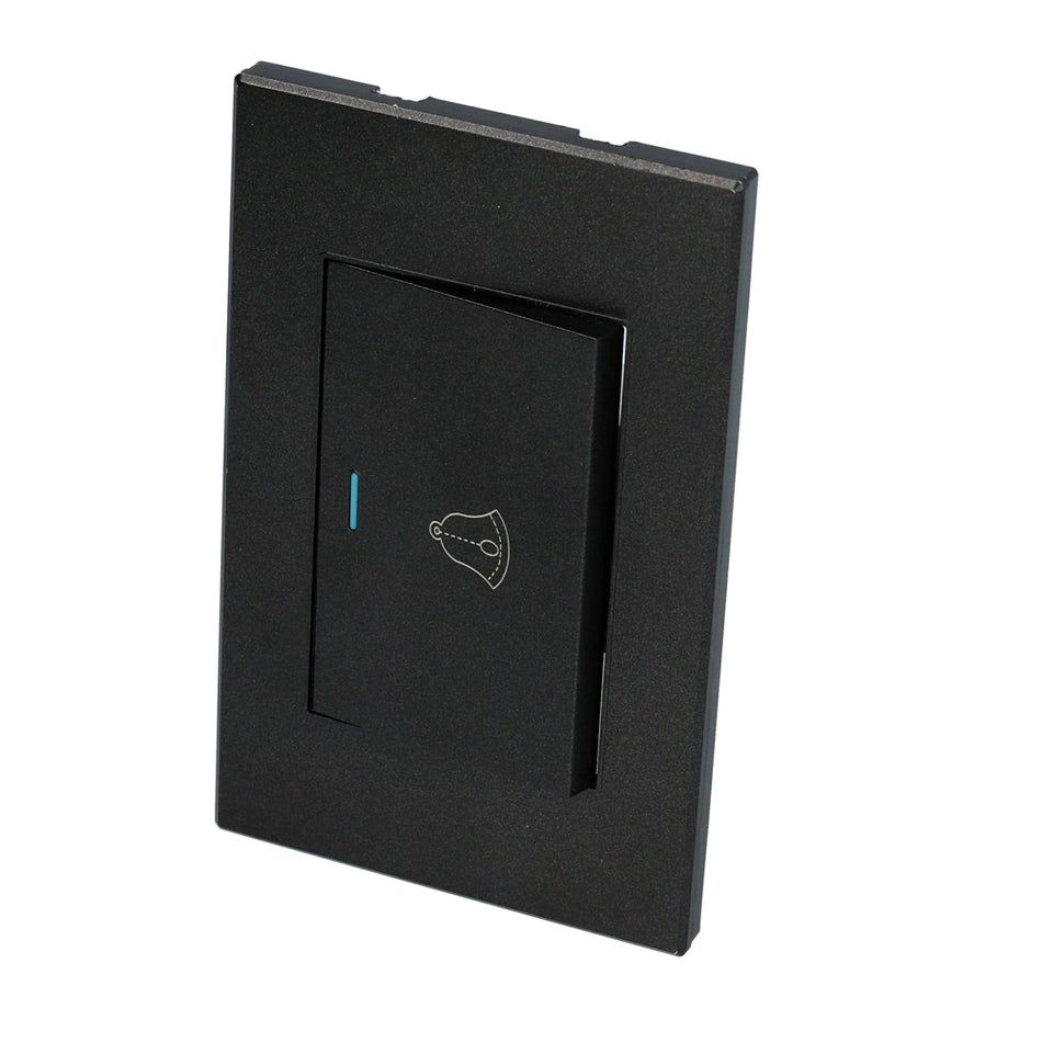 Placa para timbre 1/1, línea Premium, color negro Surtek P618N