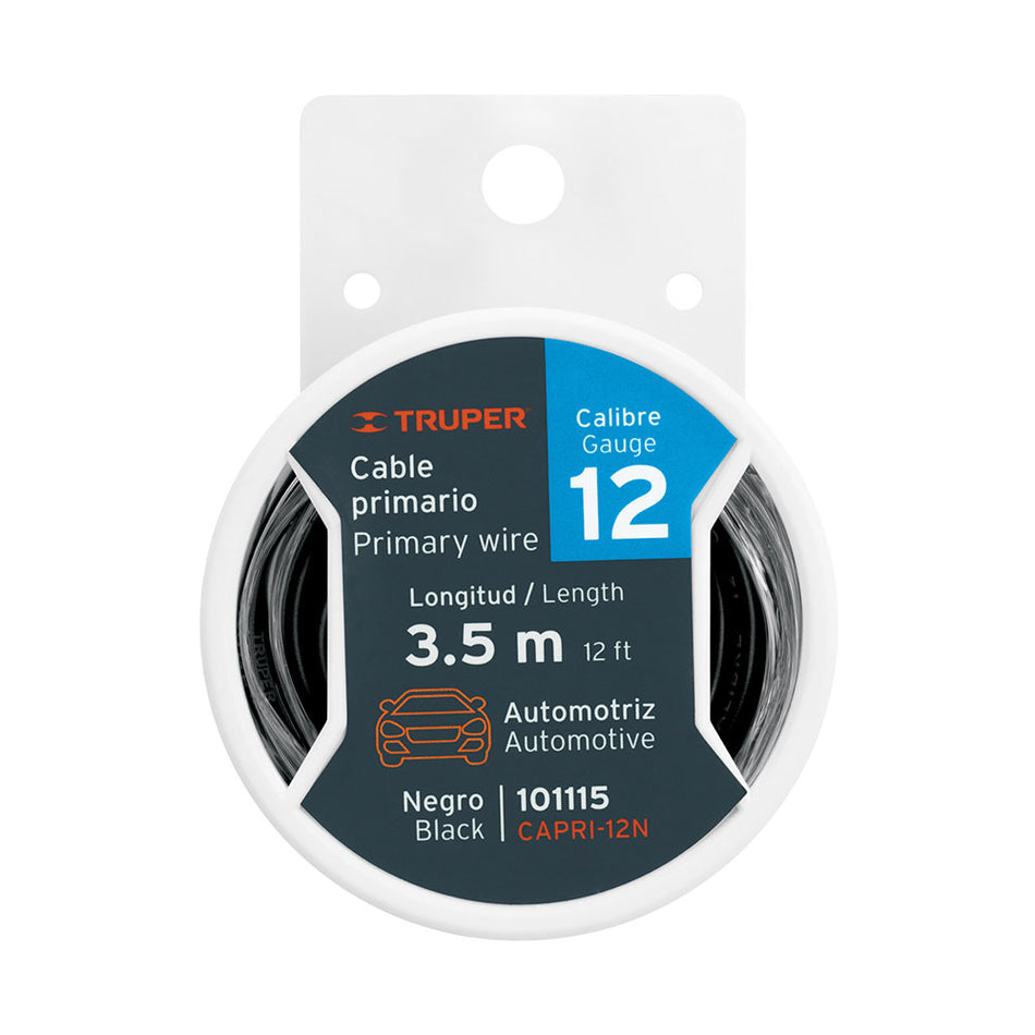 Carrete con 3.5 m de cable primario negr
