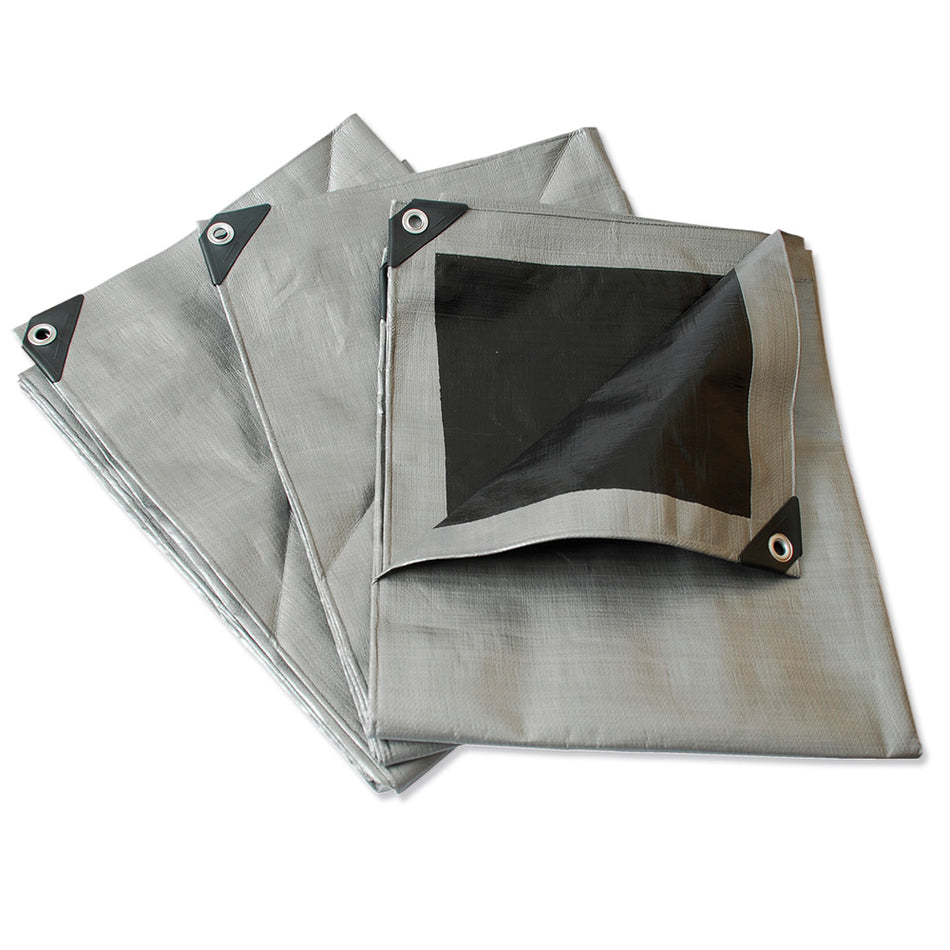 Lona de polietileno reforzada color gris, 12 x 17 m Surtek LR12X17