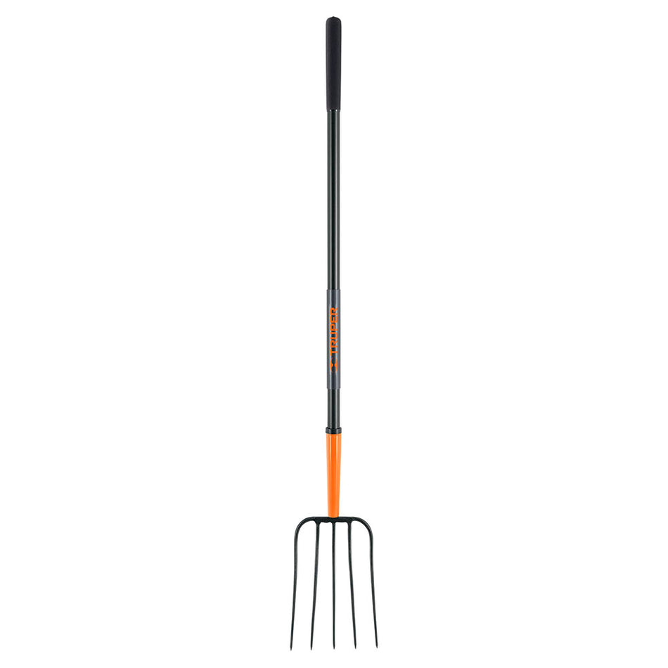 Bieldo para paja, 5 dientes, mango de ac