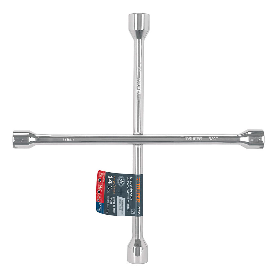 Llave de cruz 14' pulida y cromada, Trup