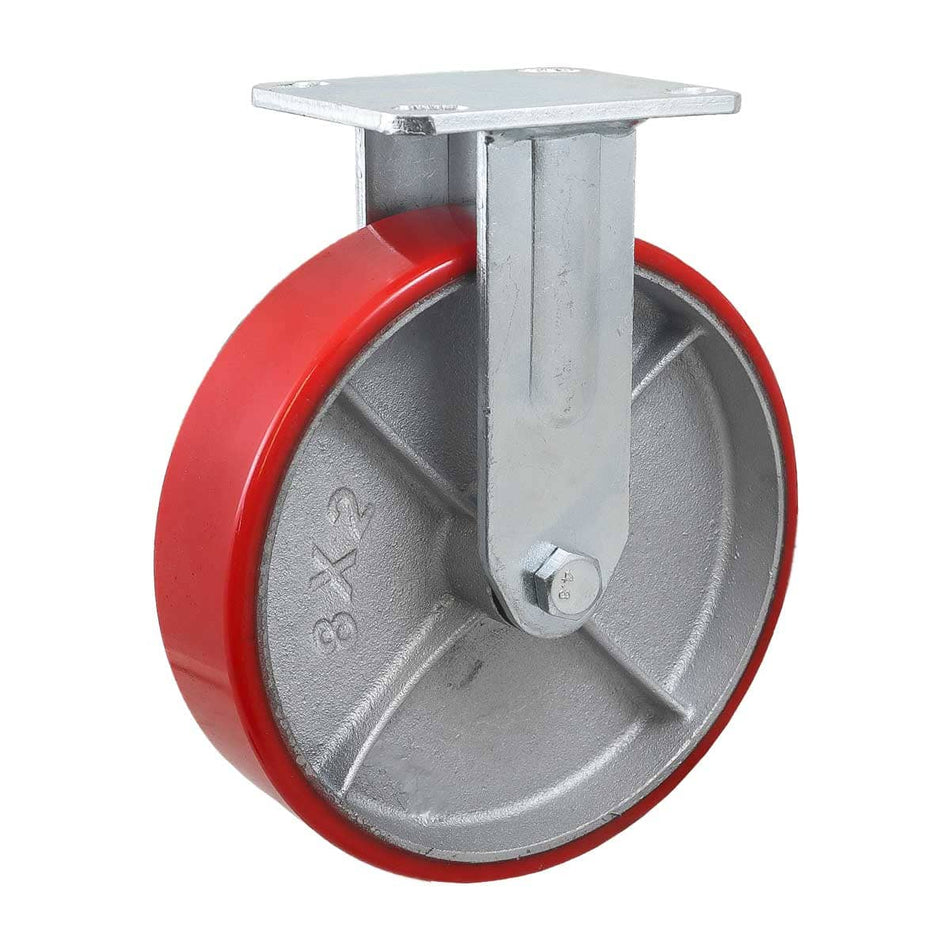 RODAJA FIERRO VACIADO C/PU FIJA ROJA 8X2