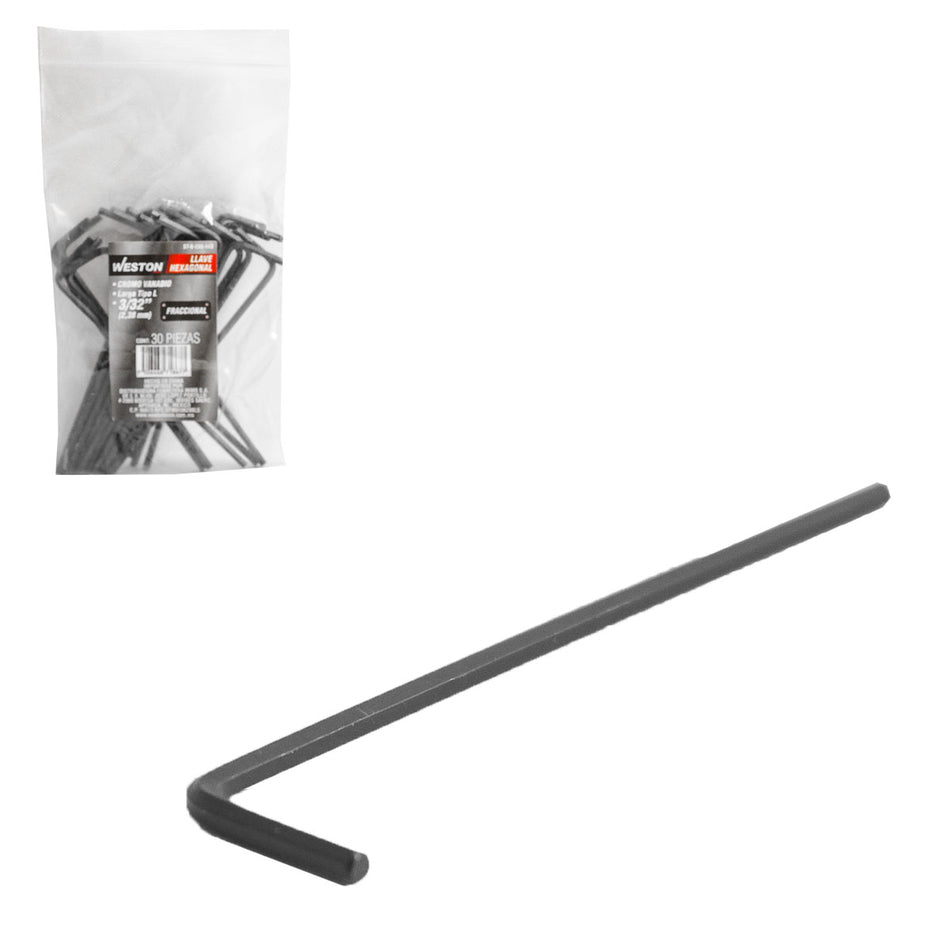 LLAVE HEX; L LARGA 3/32 (PRECIO X PZA -
