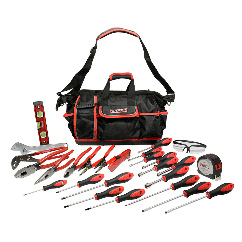 Juego combinado de herramientas para electricista 27 piezas , en maleta Urrea JE28