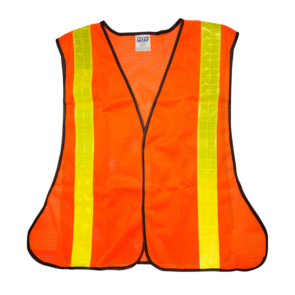 Chaleco de seguridad de malla de poliéster con cintas reflejantes prismáticas naranja unit Foy 144170