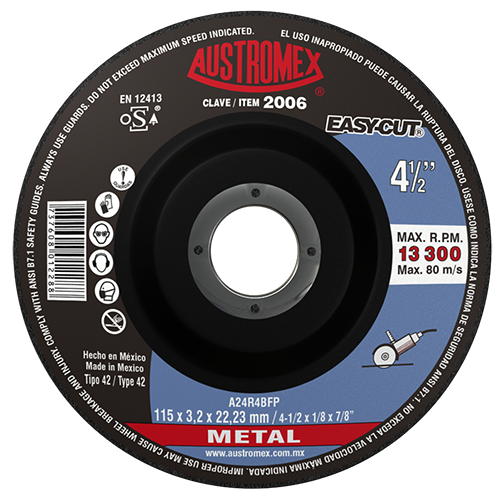 Disco abrasivo para corte de metal de 11