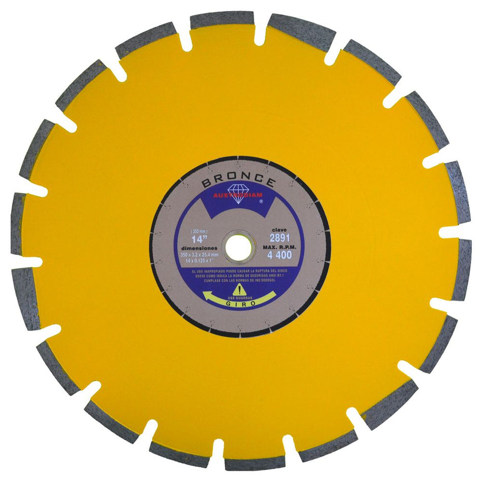 Disco de diamante de 350 x 3.2 x 25.4 mm