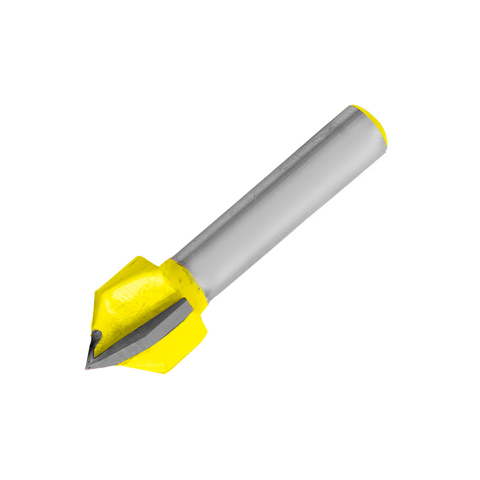 Broca para router de acero corte en "V" 3/8" zanco de 1/4" Surtek 119264