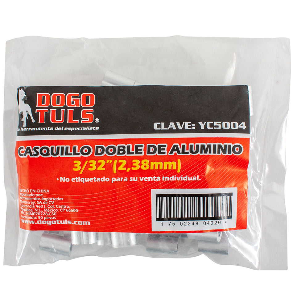 CASQUILLO ALUMINIO DOBLE 3/32" DOGOTULS YC5004
