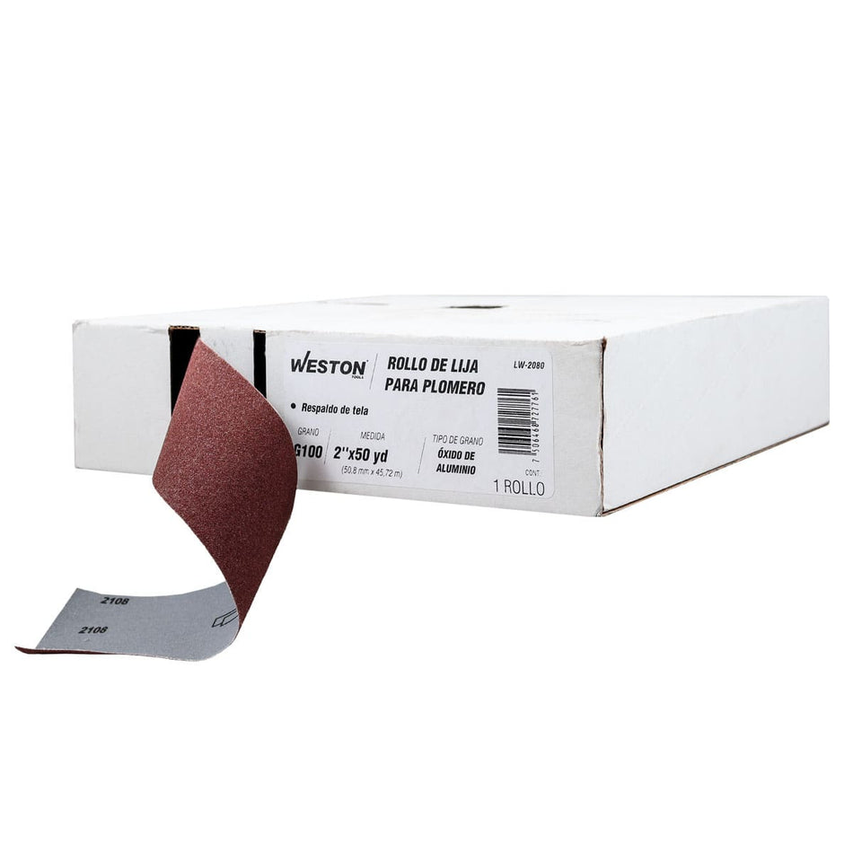 ROLLO DE LIJA P/PLOMERÍA AO 2" X 50YD G1