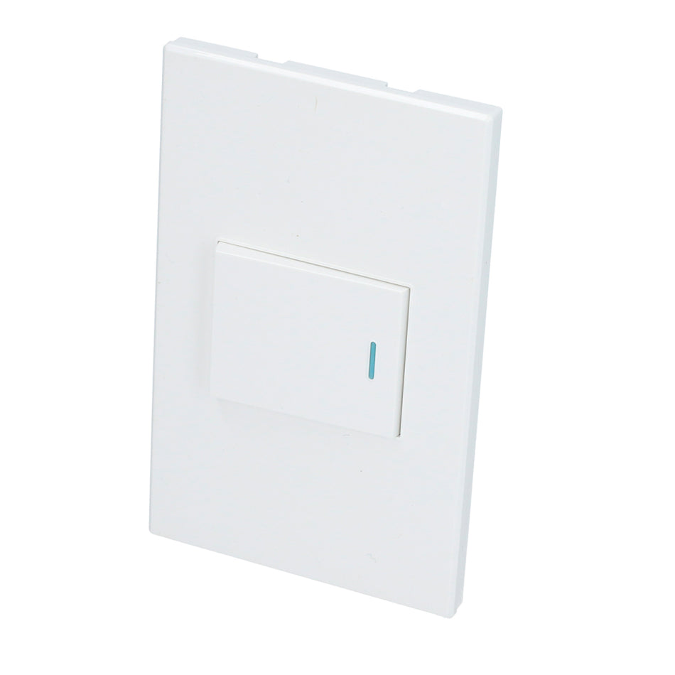 Placa 1 Interruptor 1/2, línea Premium, color blanco Surtek P620B