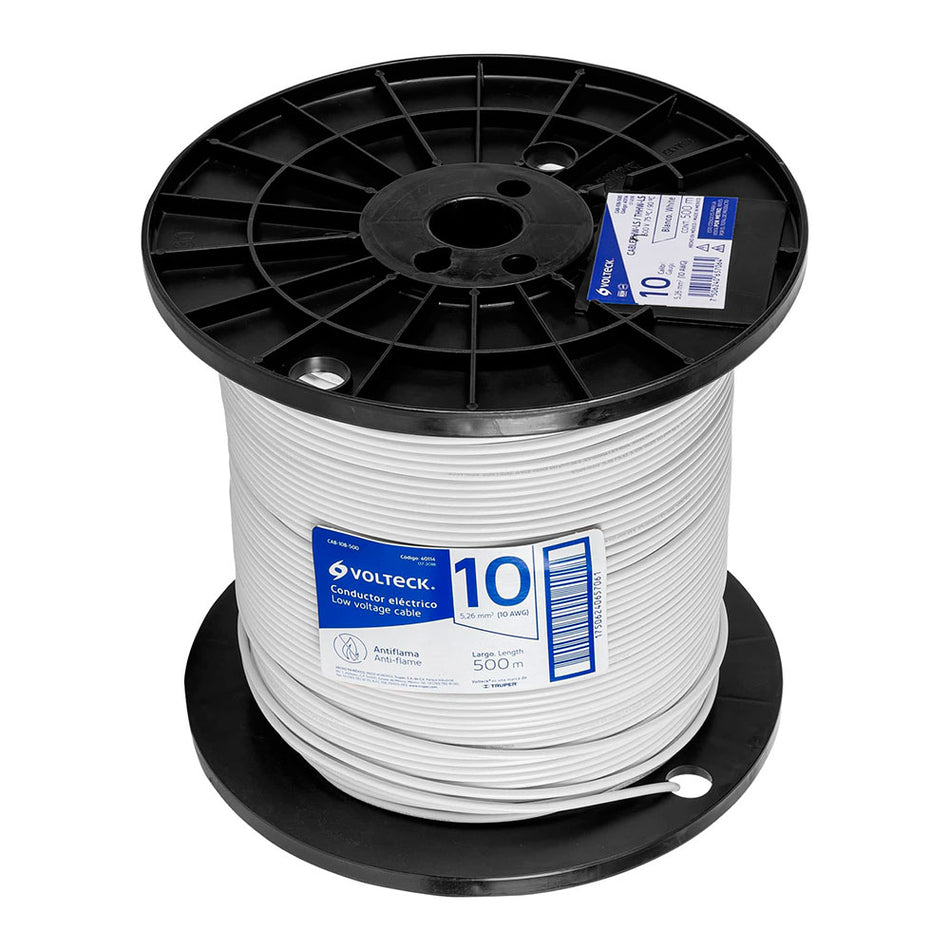 Metro de cable THHW-LS 10 AWG blanco en