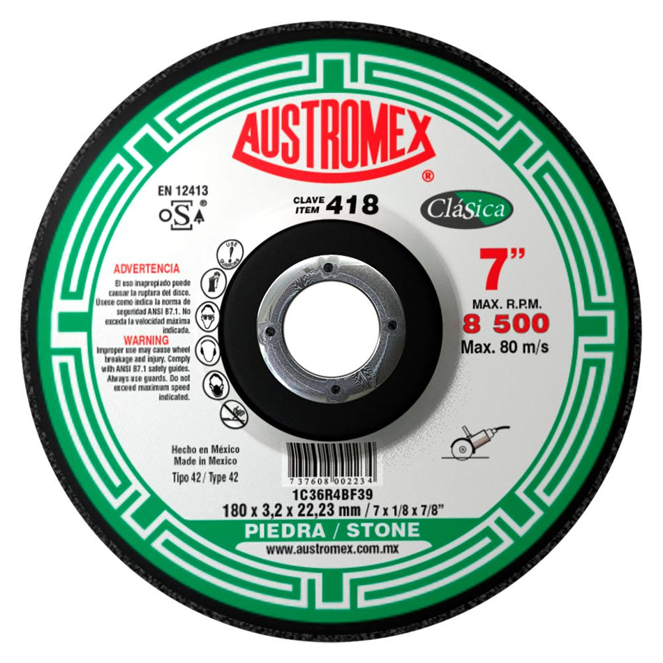 Disco abrasivo de 180 x 3.2 x 22.23 mm p