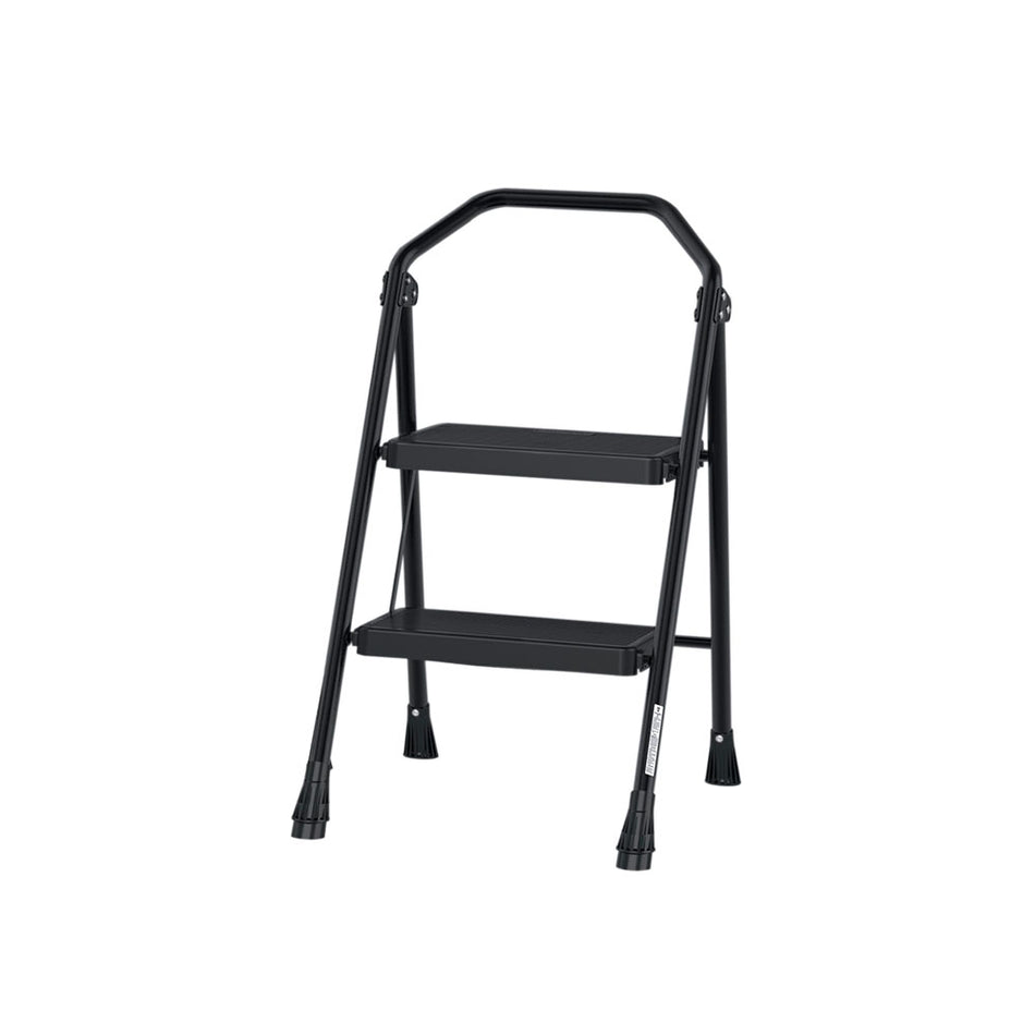 Escalera tubular, plegable, 2 peldaños,