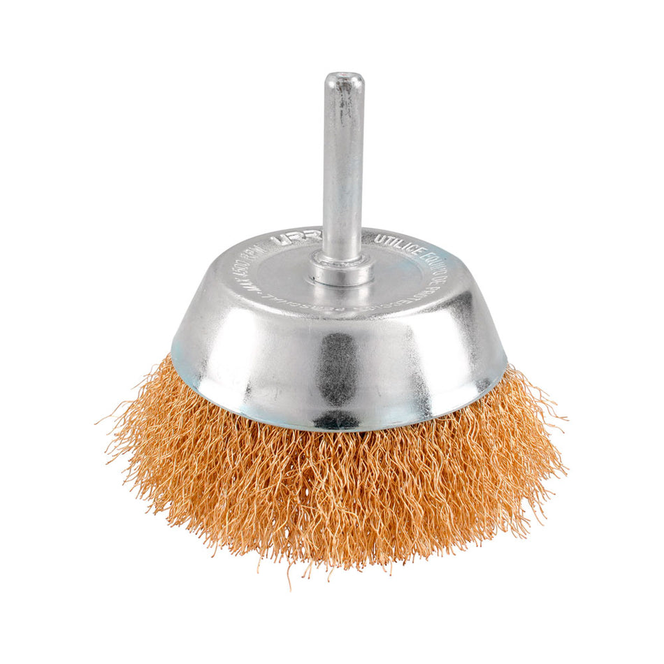 Carda copa ondulada alambre delgado 3/4" x 0.30 mm con zanco 1/4" Urrea C844