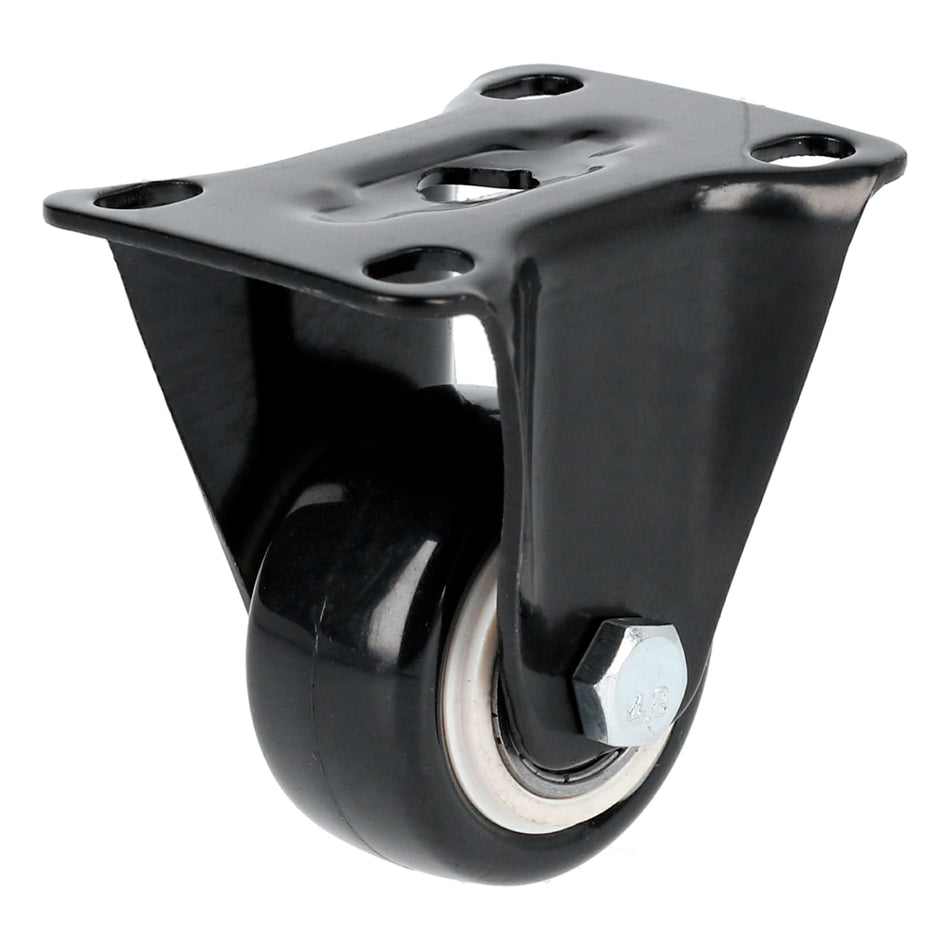 Rodaja de PVC negro con placa fija 3" Surtek RVN7F