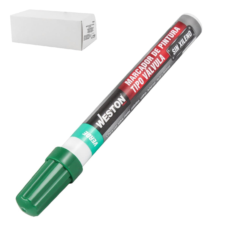 MARCADOR DE PINTURA TIPO VÁLVULA VERDE (