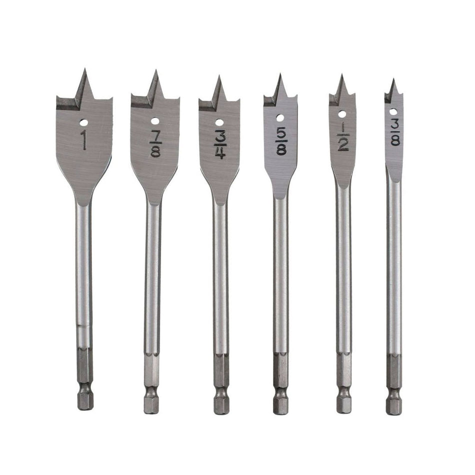 Juego de brocas para madera de acero al carbono tipo manita, 6 piezas Urrea JBM6