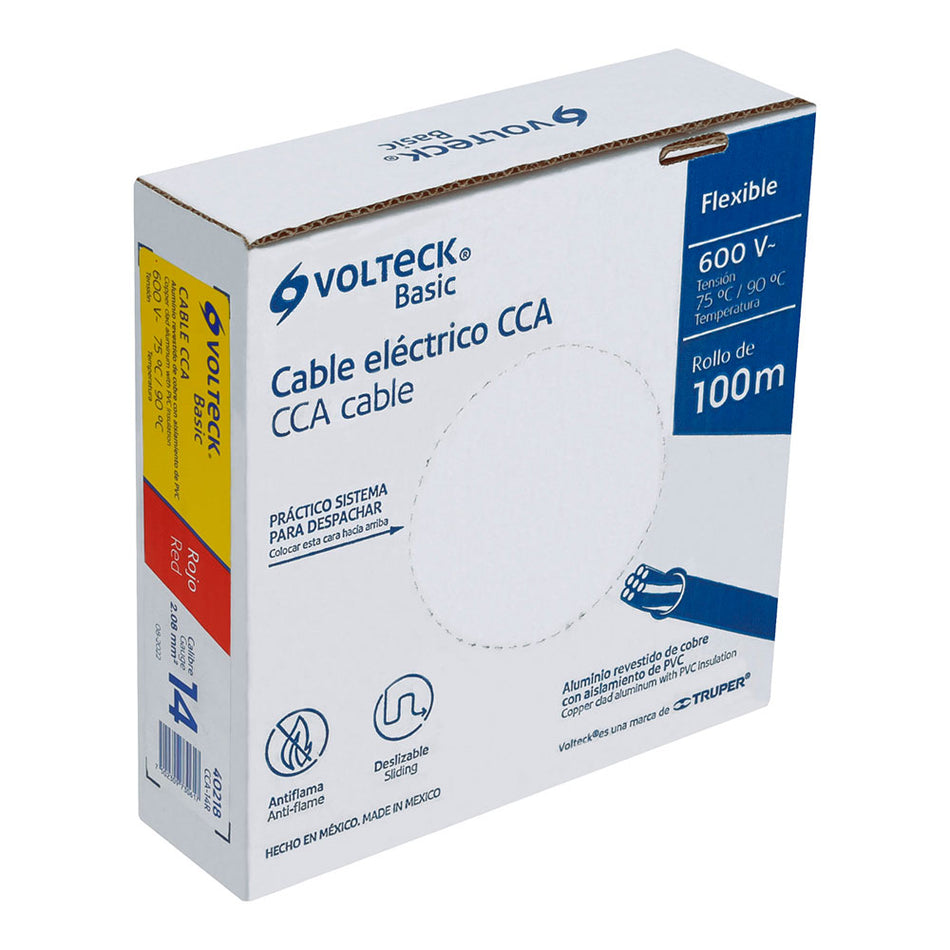 Rollo de 100 metros de cable THW CCA 14