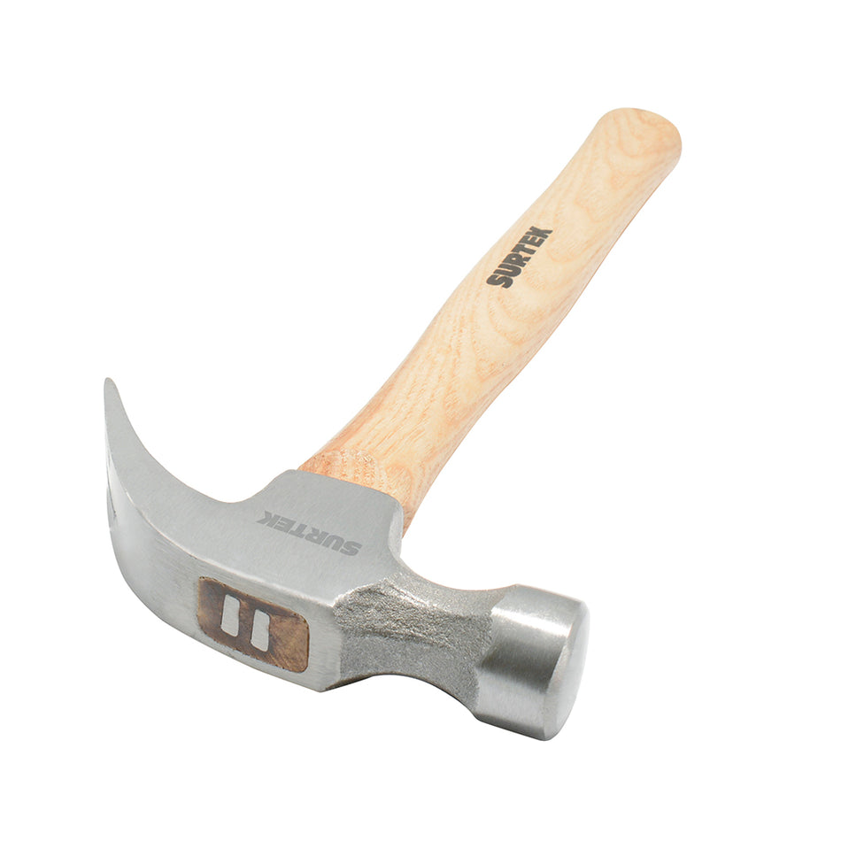 Martillo de uña curva con mango de madera de 13", 20 oz Surtek 420