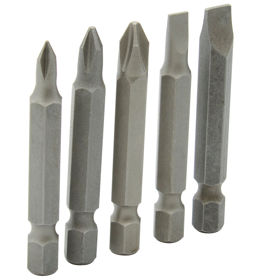Juego combinado de puntas phillips y planas de 2" hexágono de 1/4", 5 piezas en blíster Surtek PF525