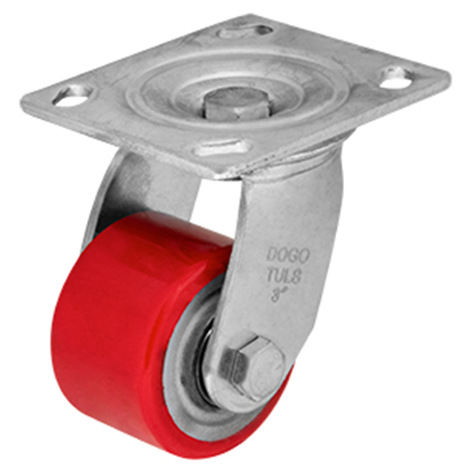 RODAJA FIERRO PU ROJO GIRATORIA 3" DOGOTULS ZF5061