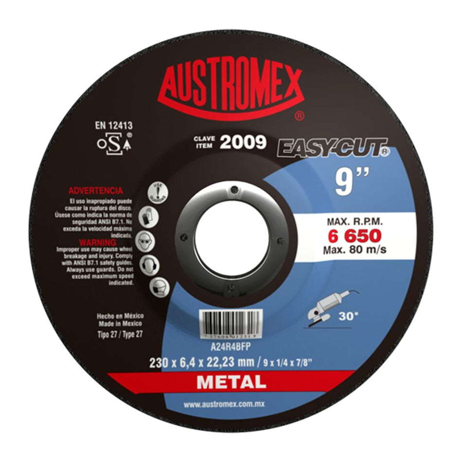 Disco abrasivo para desbaste de metal de