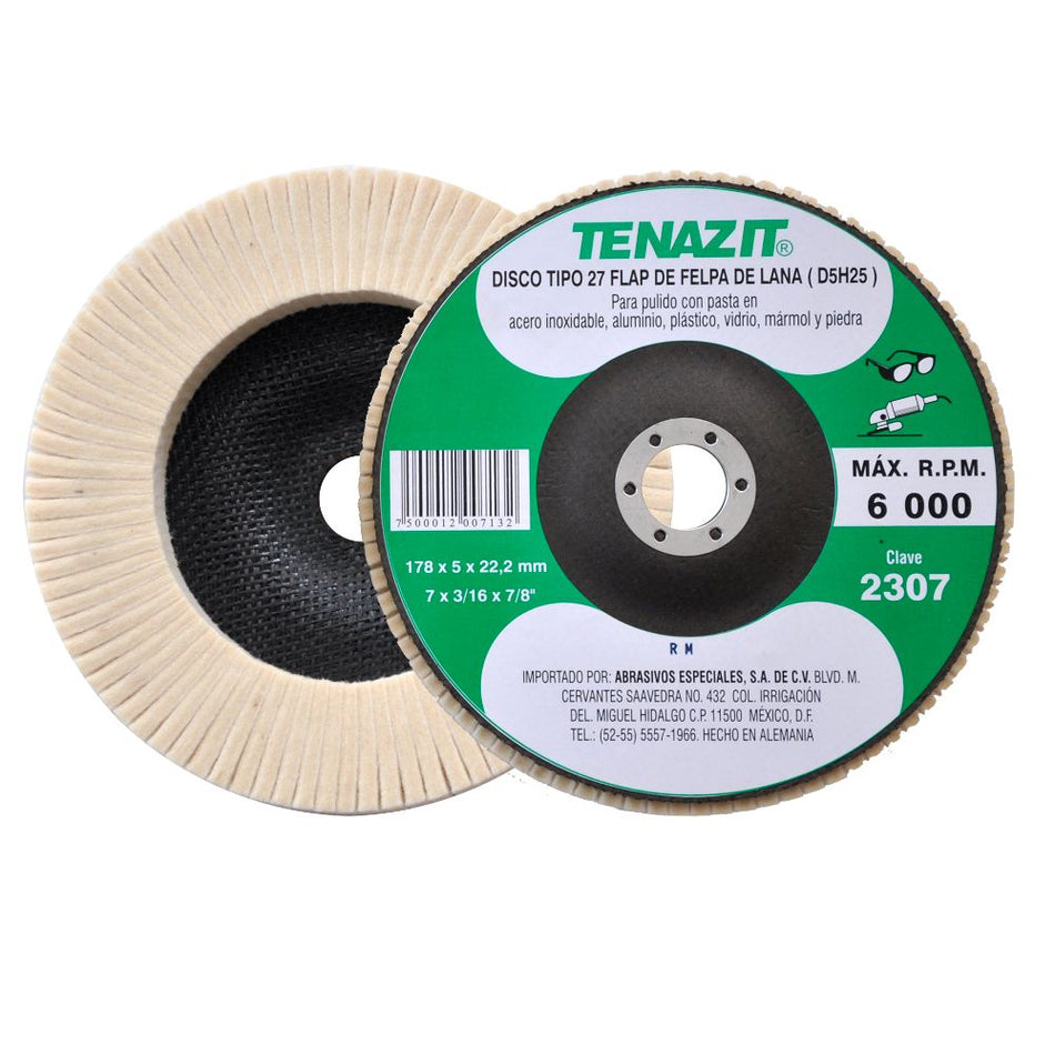 Disco laminado de felpa con respaldo de