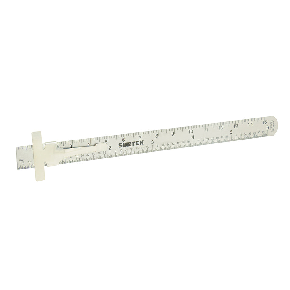 Regla de bolsillo de acero inoxidable 6" Surtek 122210