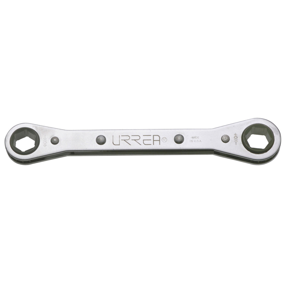 Llave de estrías pulido espejo plana de matraca métrica, 6 puntas, 13 x 14 mm Urrea 1194M