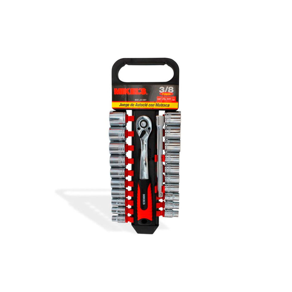 Juego de dados con matraca 3/8” (22 pzas MIKELS JAC-3821