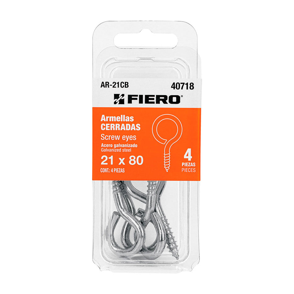 Blíster con 4 armellas cerradas de 21 x