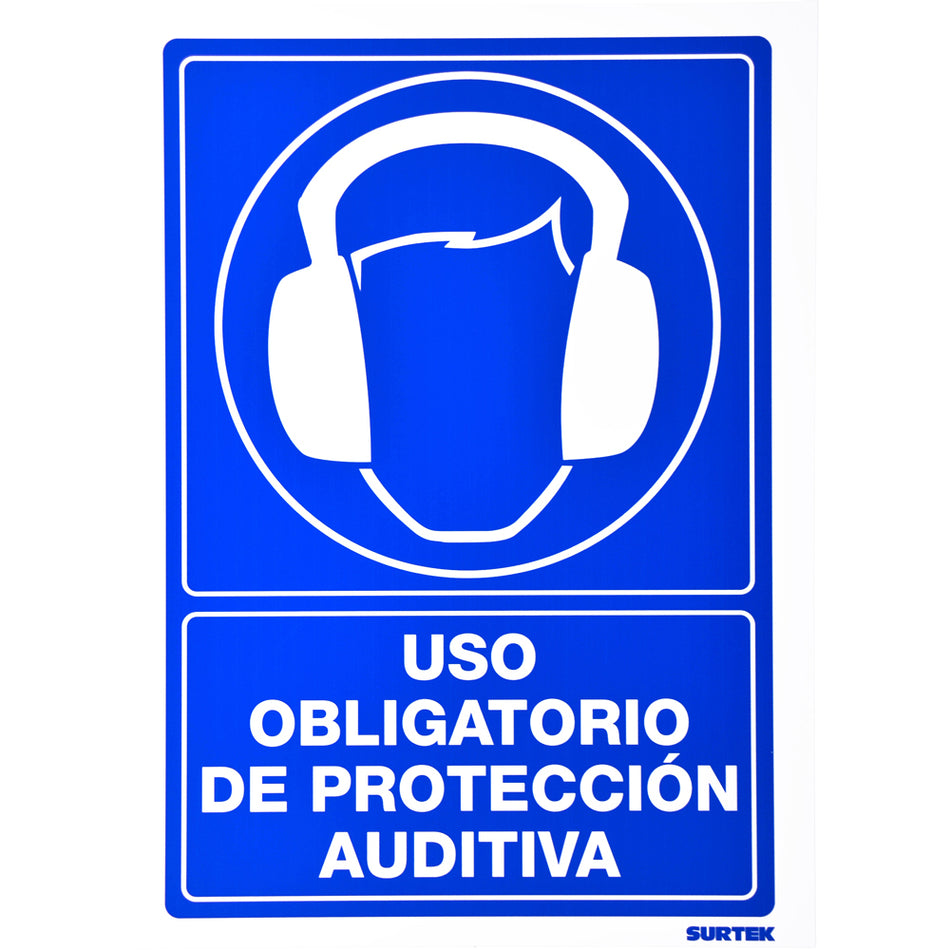 Señal "Uso obligatorio de protección auditiva" Surtek SES18