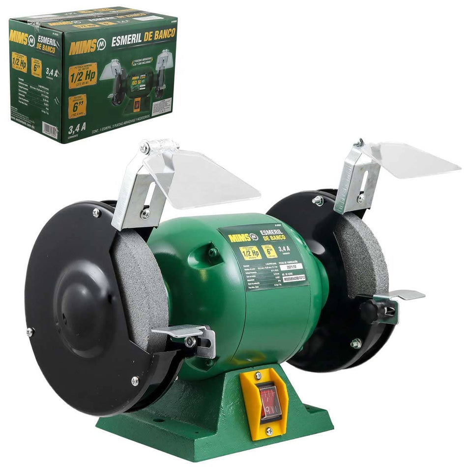 ESMERIL DE BANCO 6" X 1/2 H. P. (ALUMINI