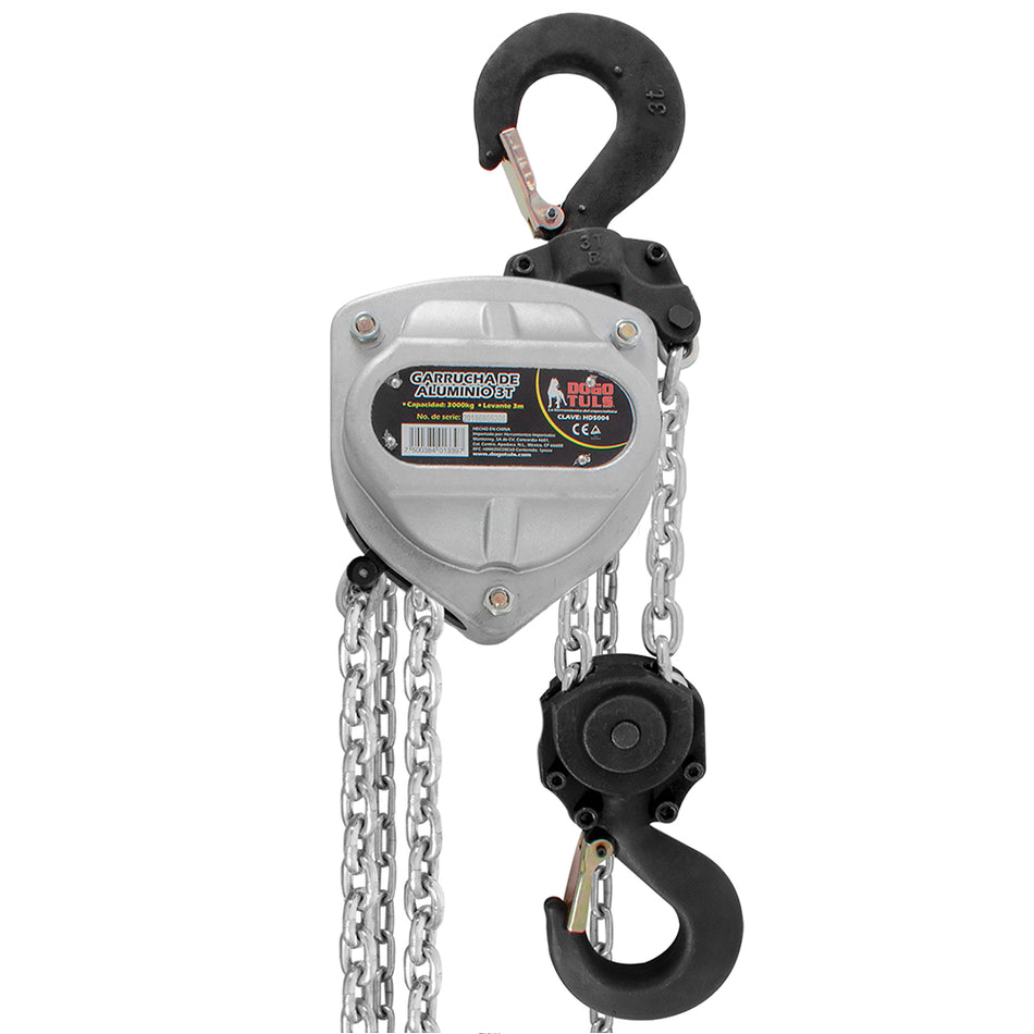 GARRUCHA DE ALUMINIO 3 TON X 3 M 4:1 DOGOTULS HD5004
