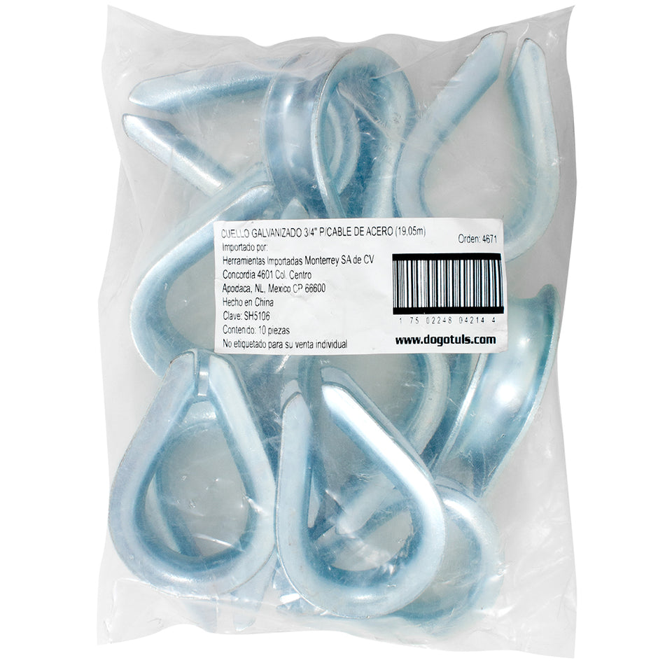CUELLO GALVANIZADO 3/4" P/CABLE DE ACERO DOGOTULS SH5106