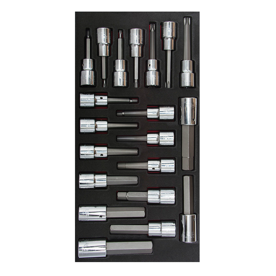 Juego de dados cuadro de 1/2" varias puntas 20 piezas, CH110-C Urrea CH110