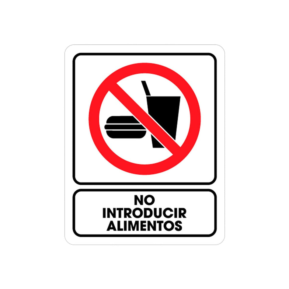 SEÑALAMIENTO PROHIBIDO ALIMENTOS 25 X 35